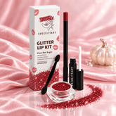 SHEGLITTARY Coco Red Sugar Glitter Lip Kit โ upgraded packaging on pink satin