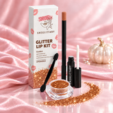 SHEGLITTARY Golden Glitter Lip Kit โ upgraded packaging on pink satin