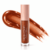 Sheglittary High Lip Gloss Sweet Like Hunny bottle and matching gloss swatch