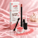 SHEGLITTARY Pretty Glitter Lip Kit โ upgraded packaging on pink satin