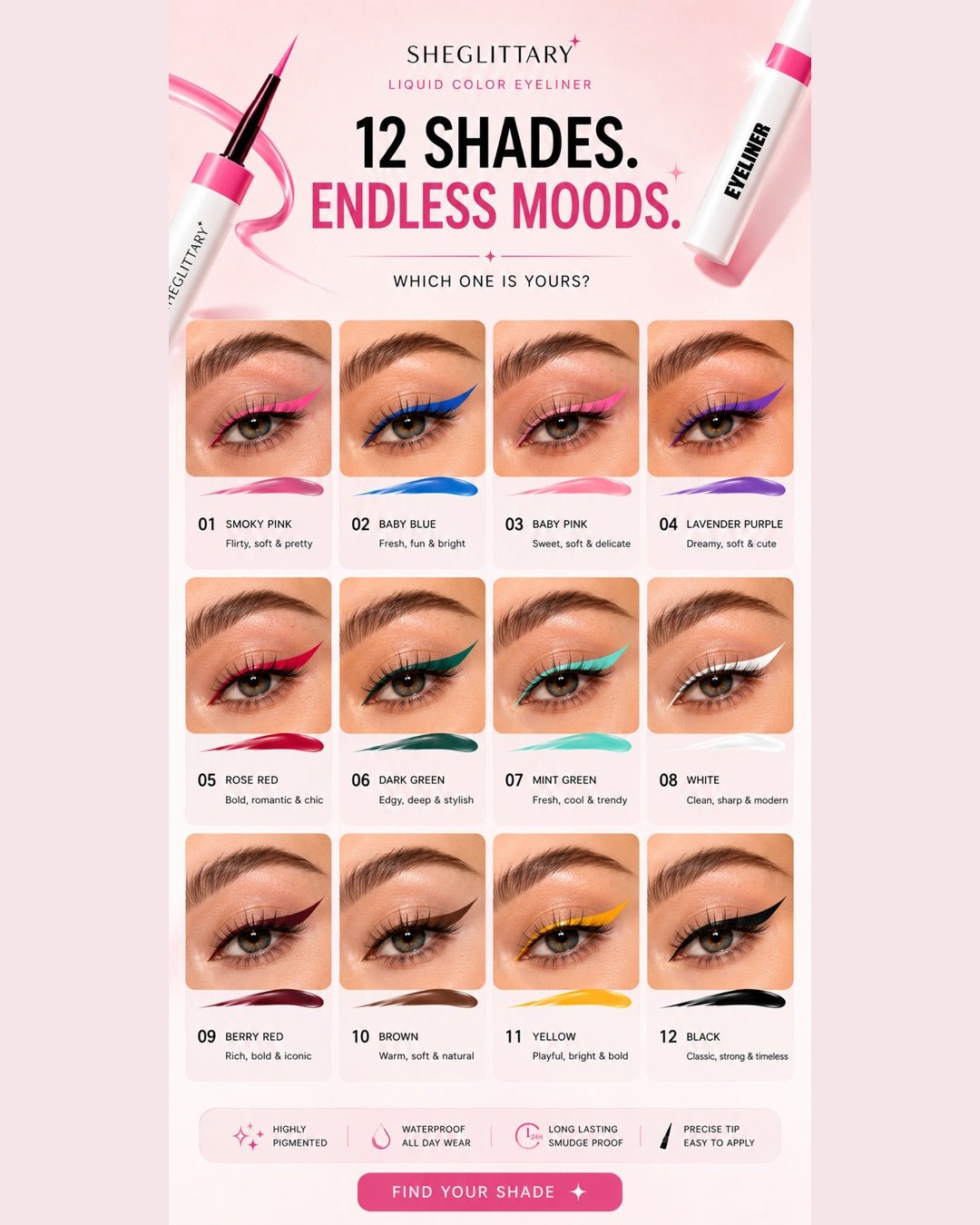 SHEGLITTARY Color Eyeliner - SHEGLITTARY