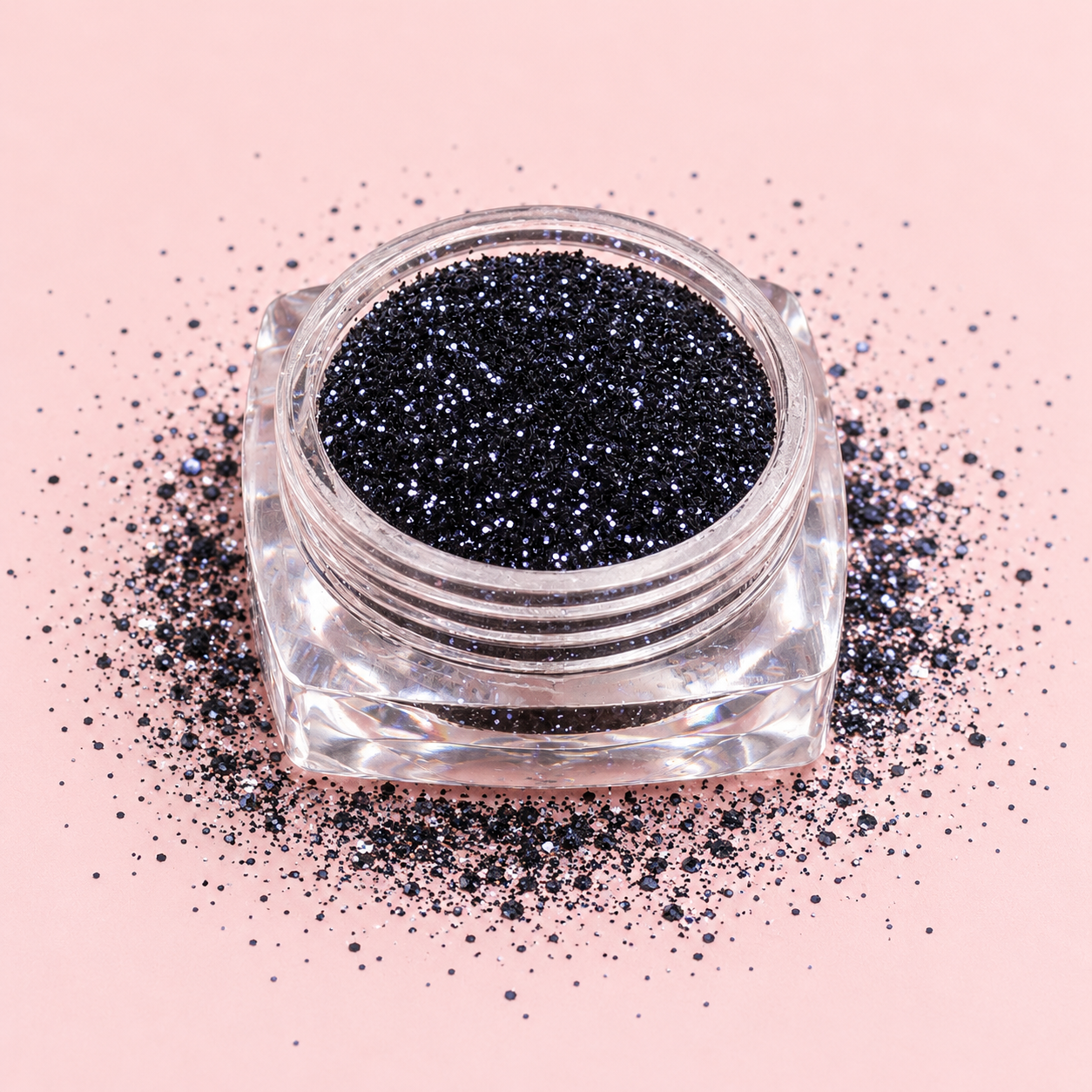 SHEGLITTARY galaxy loose glitter jar – studio photo