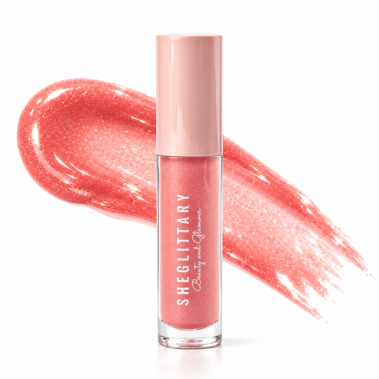 Sheglittary High Lip Gloss My Moon and Stars bottle and matching swatch