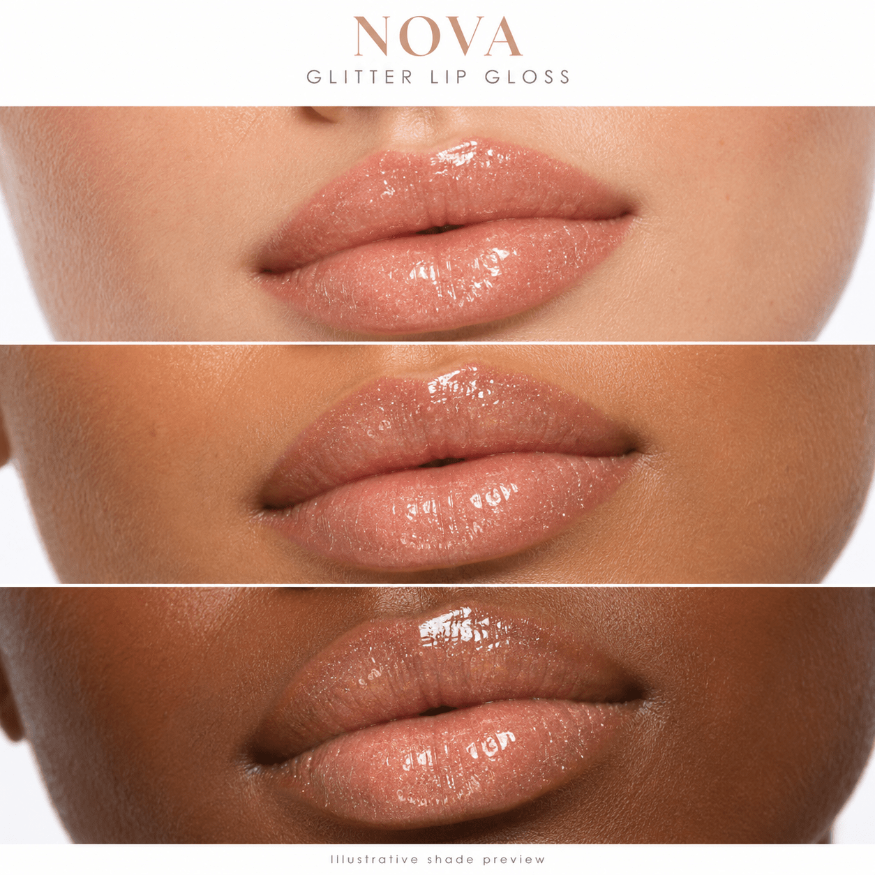 Sheglittary Glitter Lip Gloss Nova lip swatches