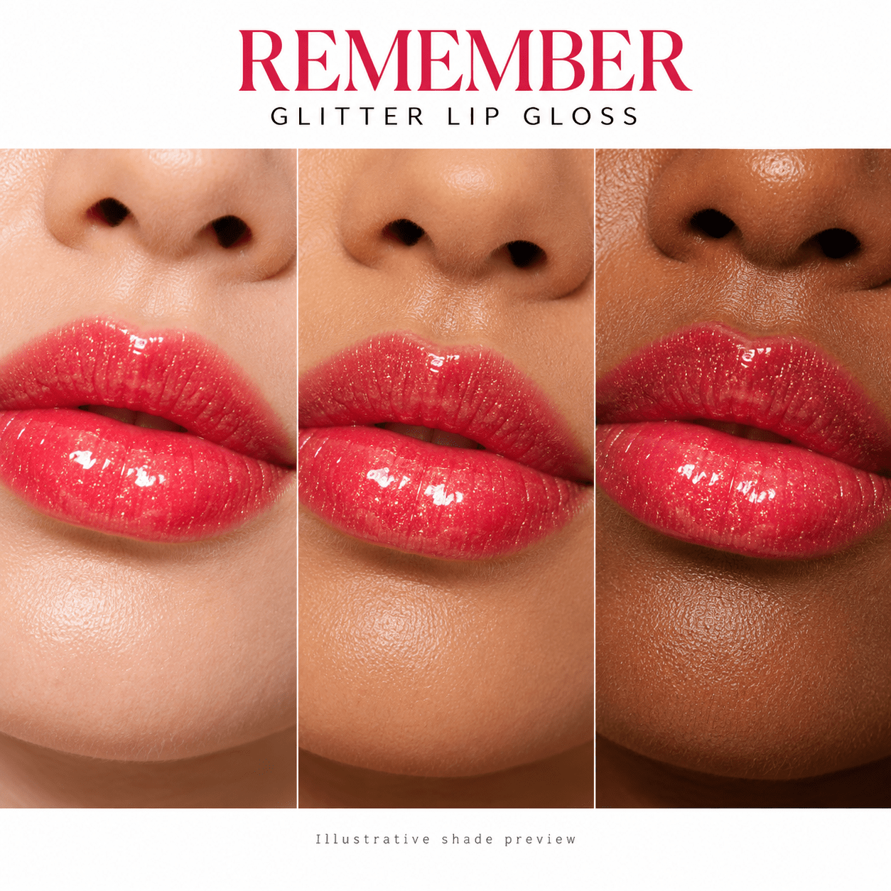 Sheglittary Glitter Lip Gloss Remember lip swatches
